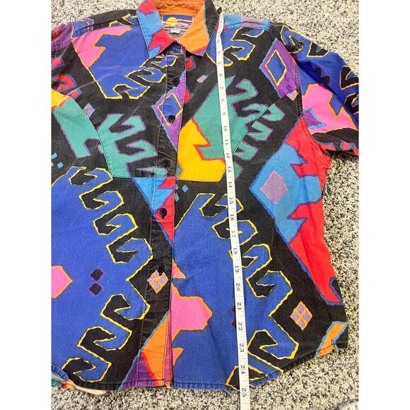 Vintage Cricket by the Creek Shirt Women’s L Guatemala Bright Aztec Tribal 1990s - Picture 8 of 13